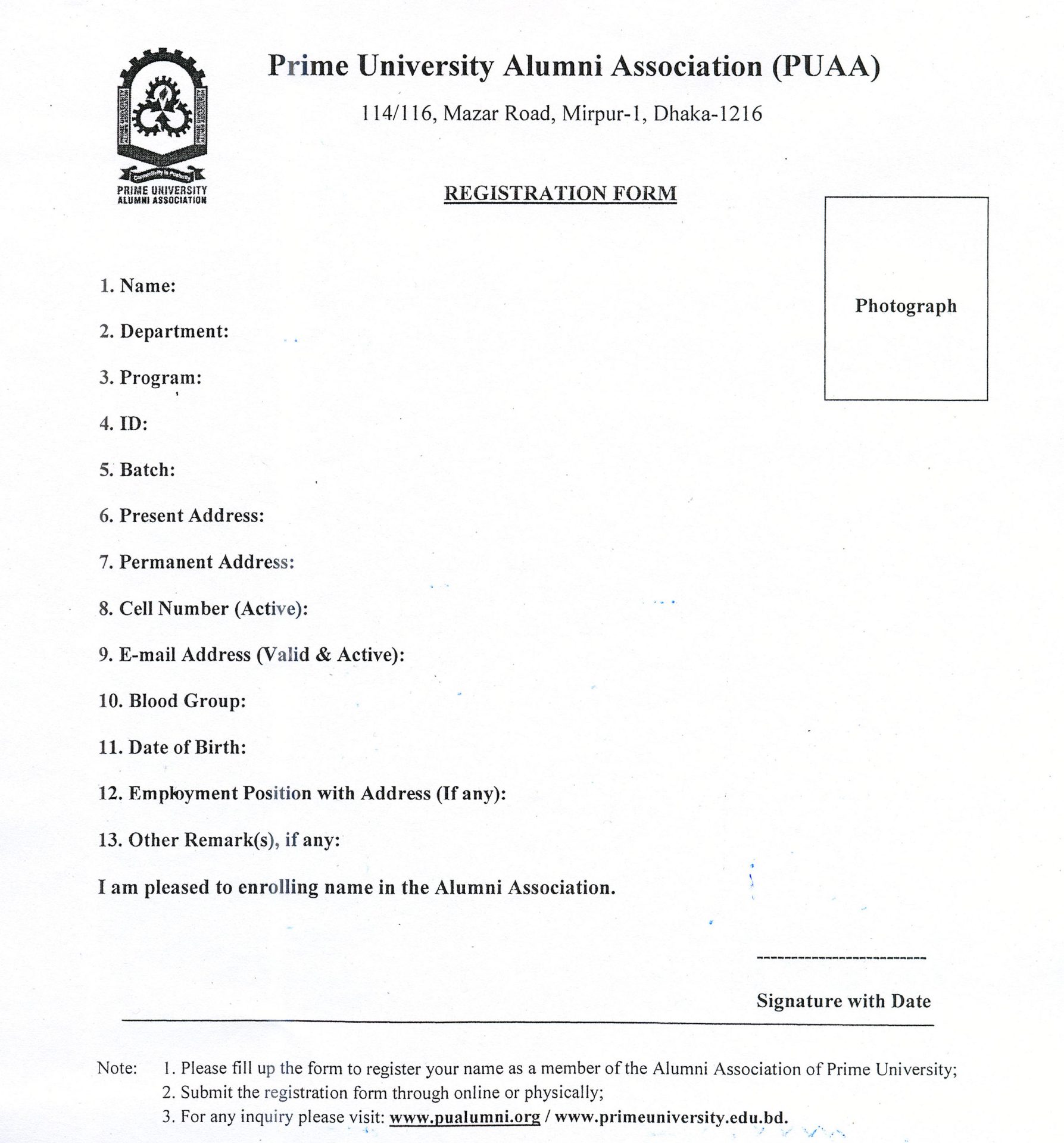 Alumni Registration Form